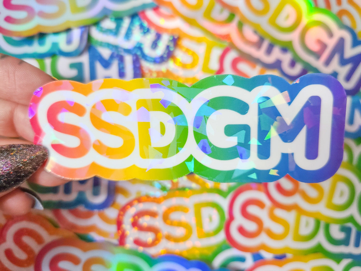 My Favorite Murder SSDGM Holographic Sticker, 3.5x1.25 in.