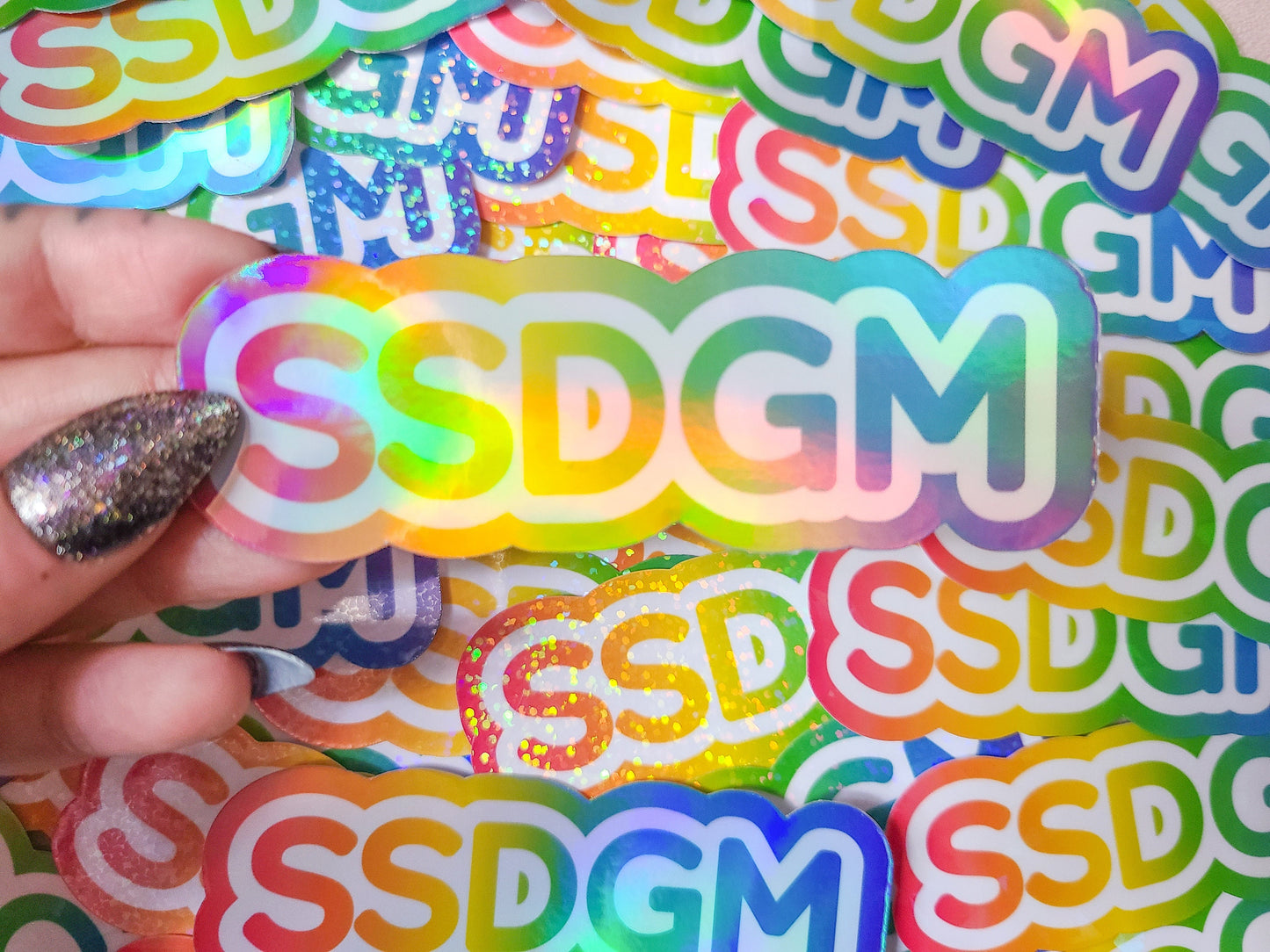 My Favorite Murder SSDGM Holographic Sticker, 3.5x1.25 in.