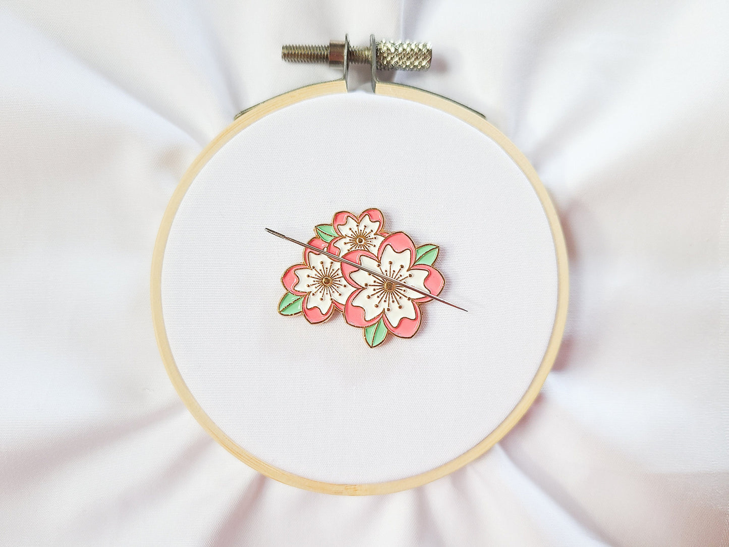 Flower Needle Minder for Hand Embroidery