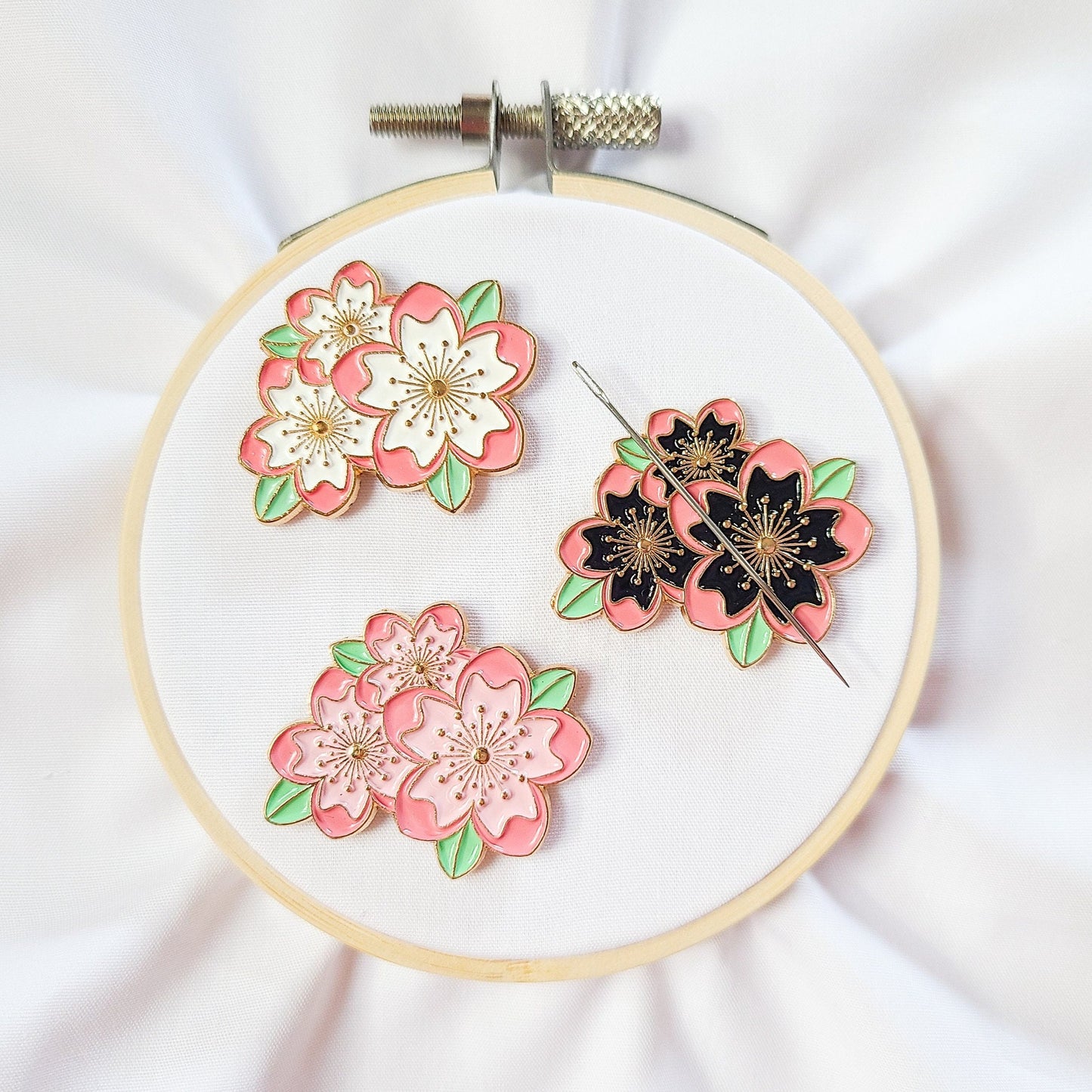 Flower Needle Minder for Hand Embroidery