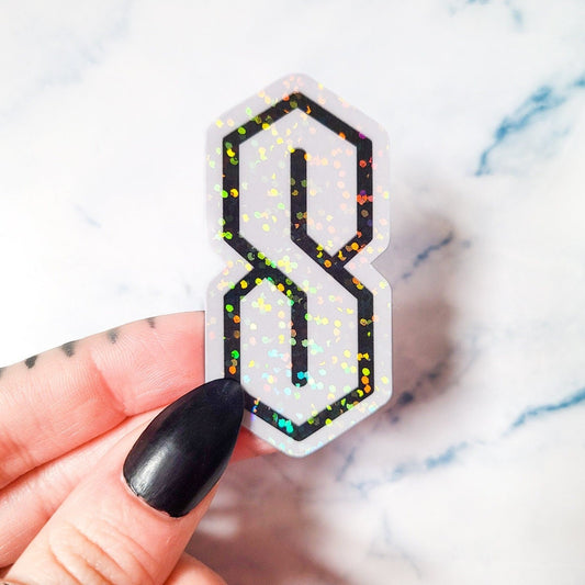 Cool S Holographic Sticker, 1.2x2.4 in.