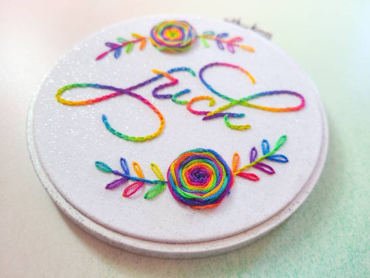 Rainbow "Fuck" Hand Embroidery - Made to Order