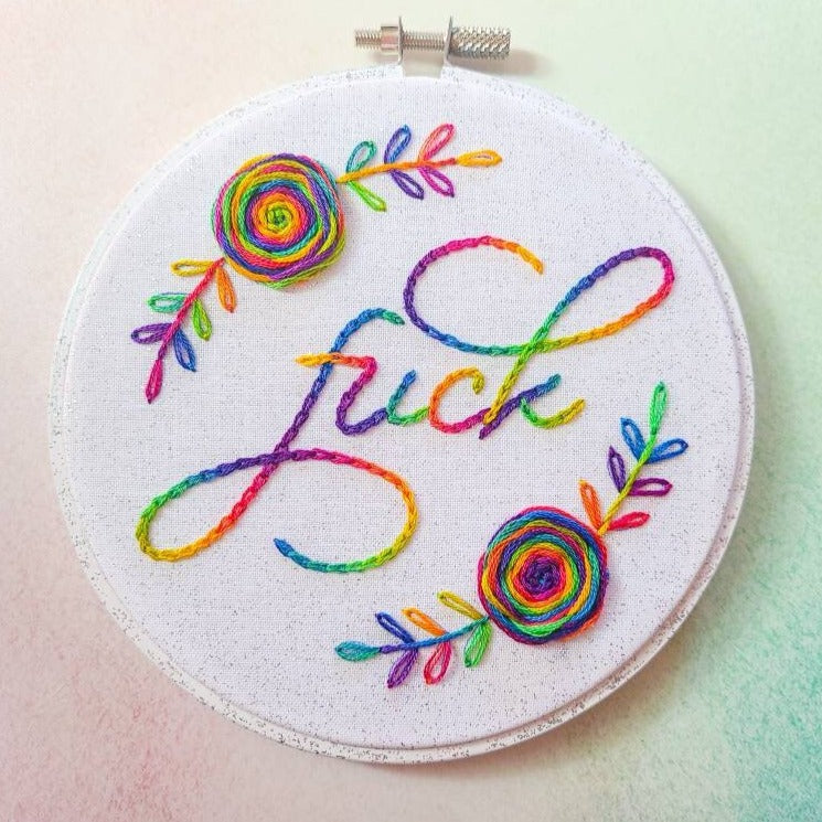 Rainbow "Fuck" Hand Embroidery - Made to Order