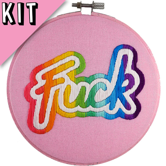 6" Lisa Frank Inspired "fuck" Embroidery Kit